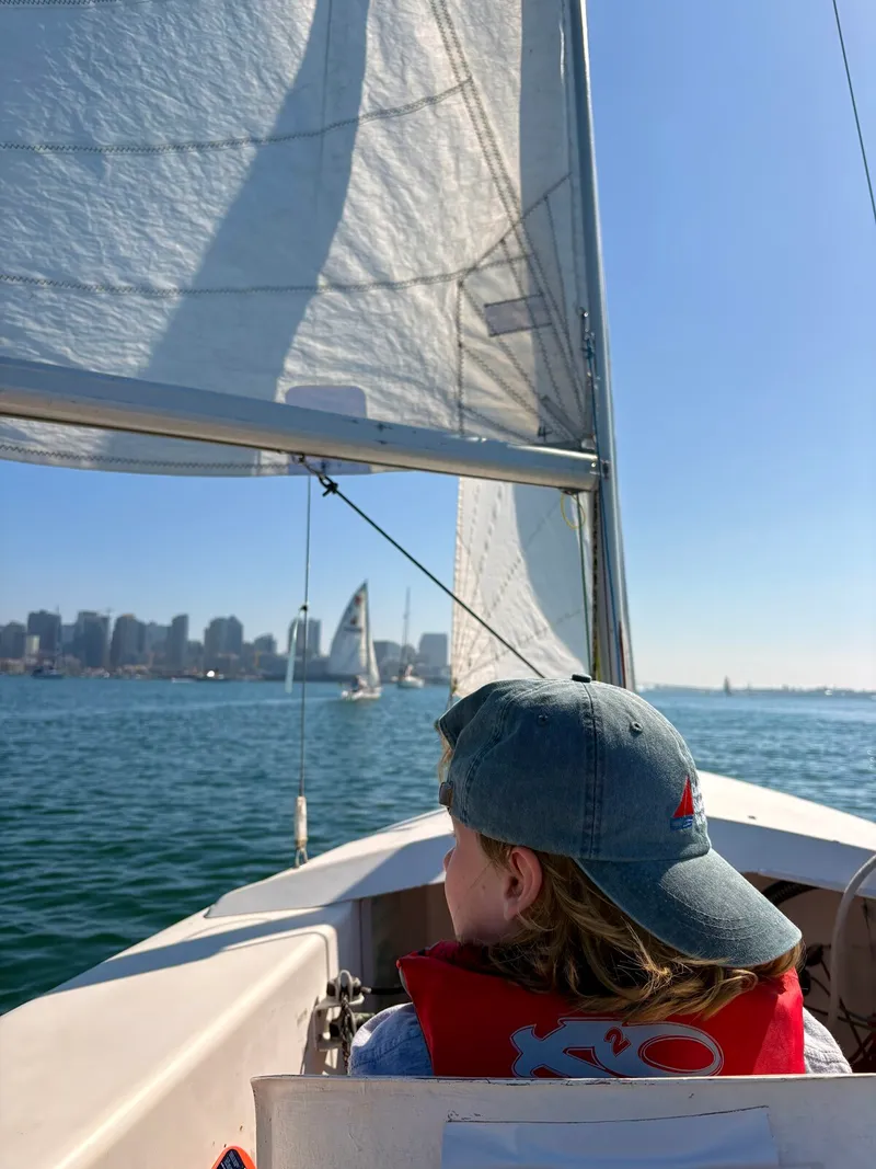 Sailor looking out at the San Diego skyline